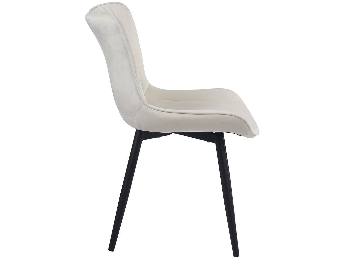 Lot de 2  chaise salle à manger - Velours - Crème - Brady