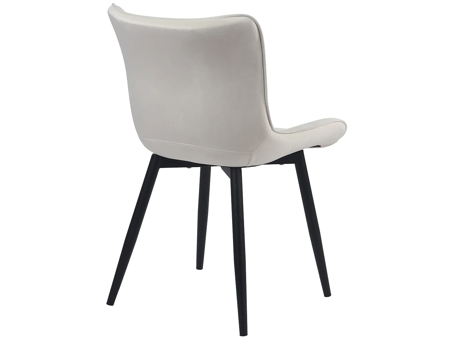 Lot de 2  chaise salle à manger - Velours - Crème - Brady