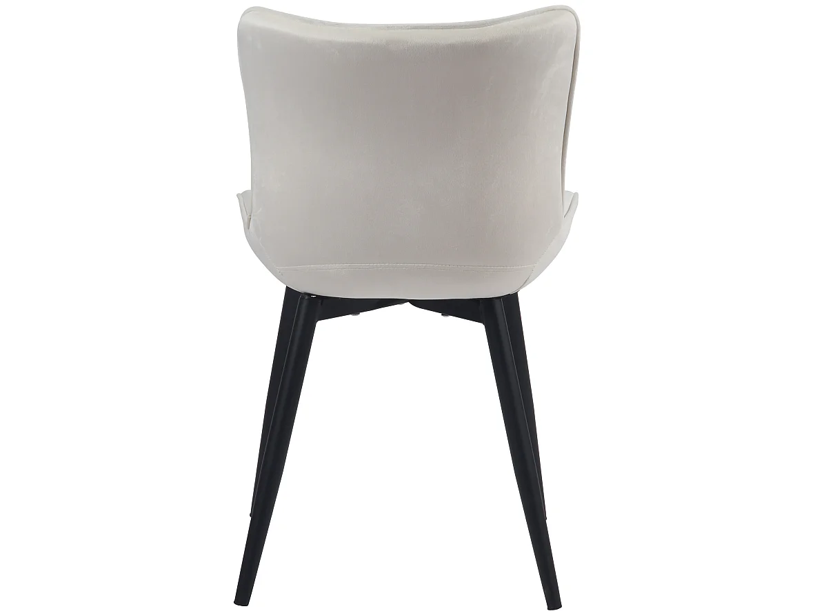 Lot de 2  chaise salle à manger - Velours - Crème - Brady