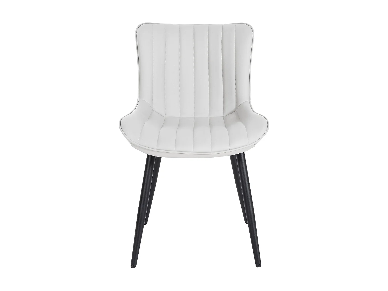 Lot de 2  chaise salle à manger - Similicuir - Blanc - Largo