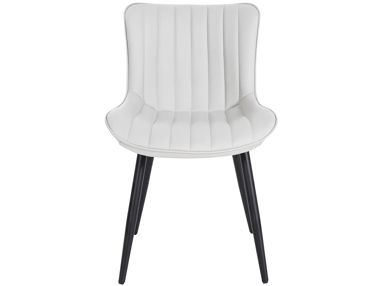 Lot de 2  chaise salle à manger - Similicuir - Blanc - Largo