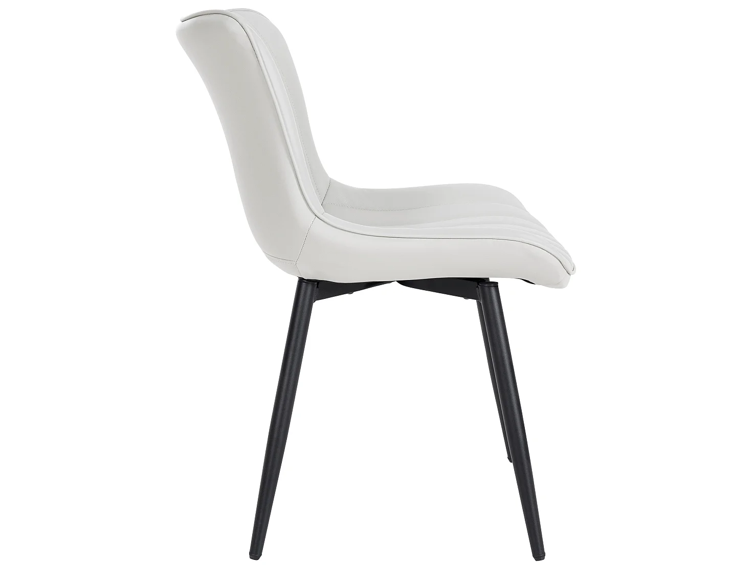 Lot de 2  chaise salle à manger - Similicuir - Blanc - Largo