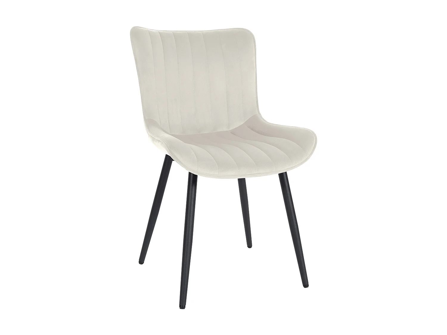 Eetkamerstoelen - Fluweel - creme - Largo