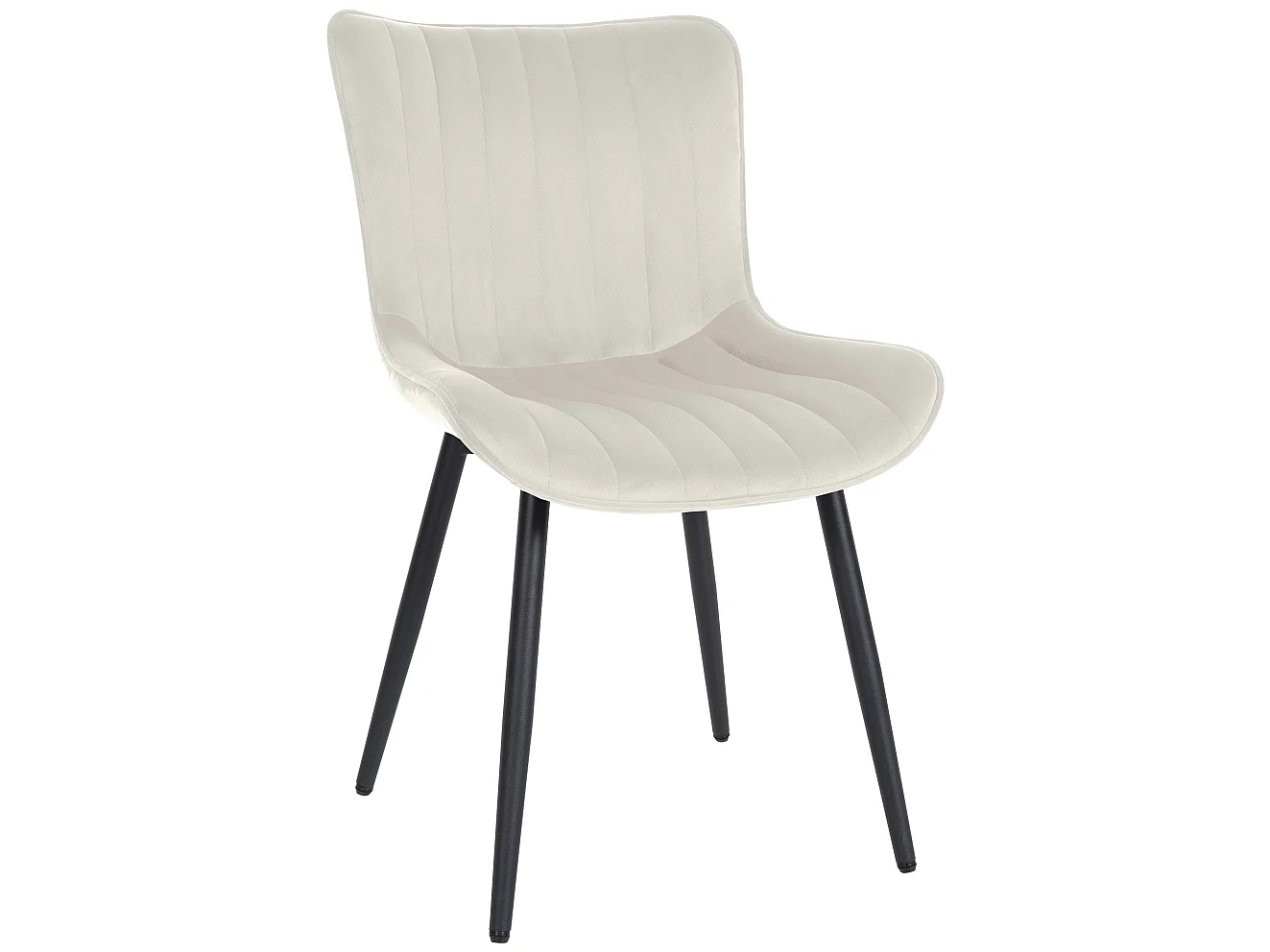 Eetkamerstoelen - Fluweel - creme - Largo
