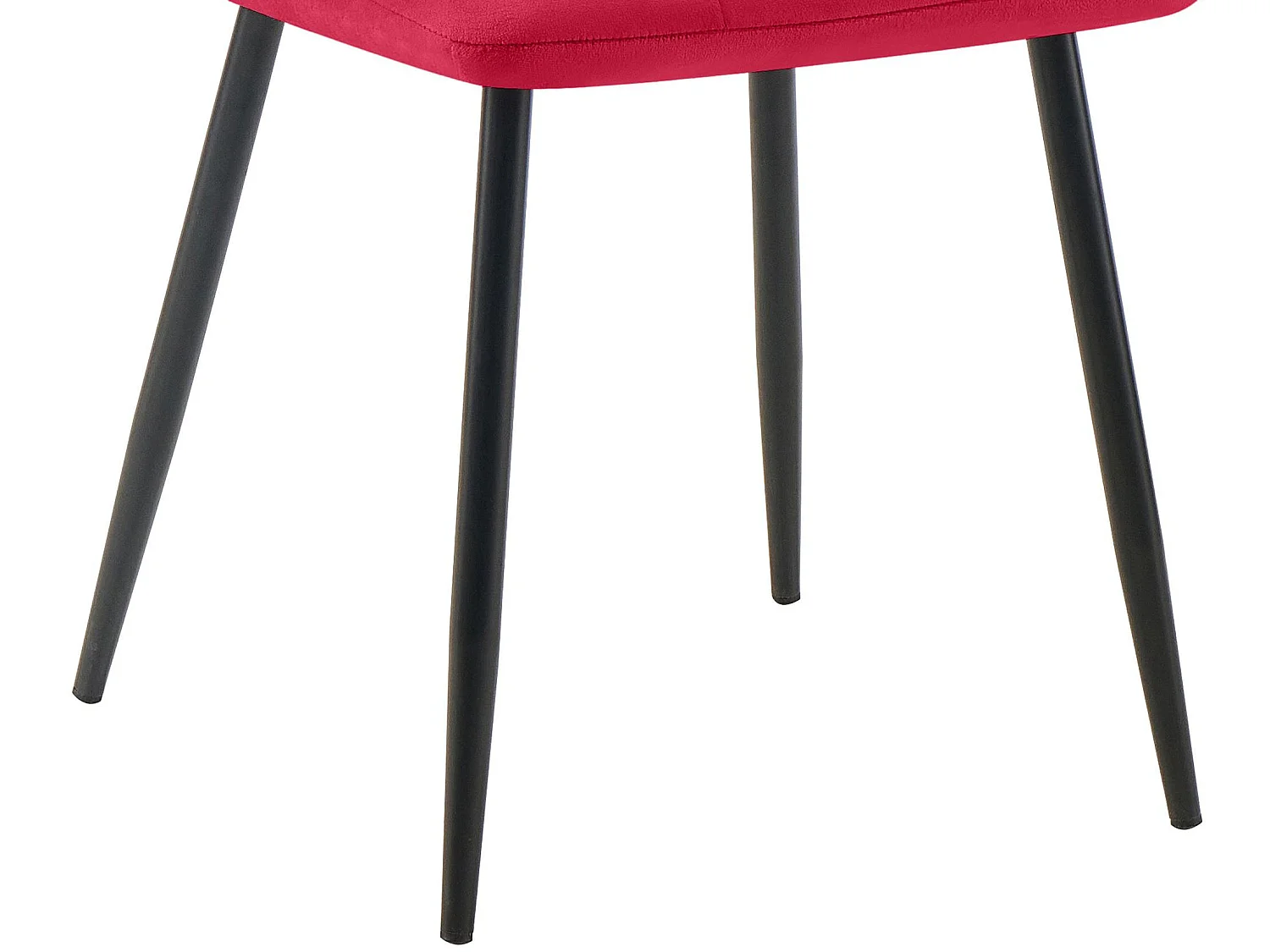 Lot de 2  chaise salle à manger - Velours - Rouge - Tilde