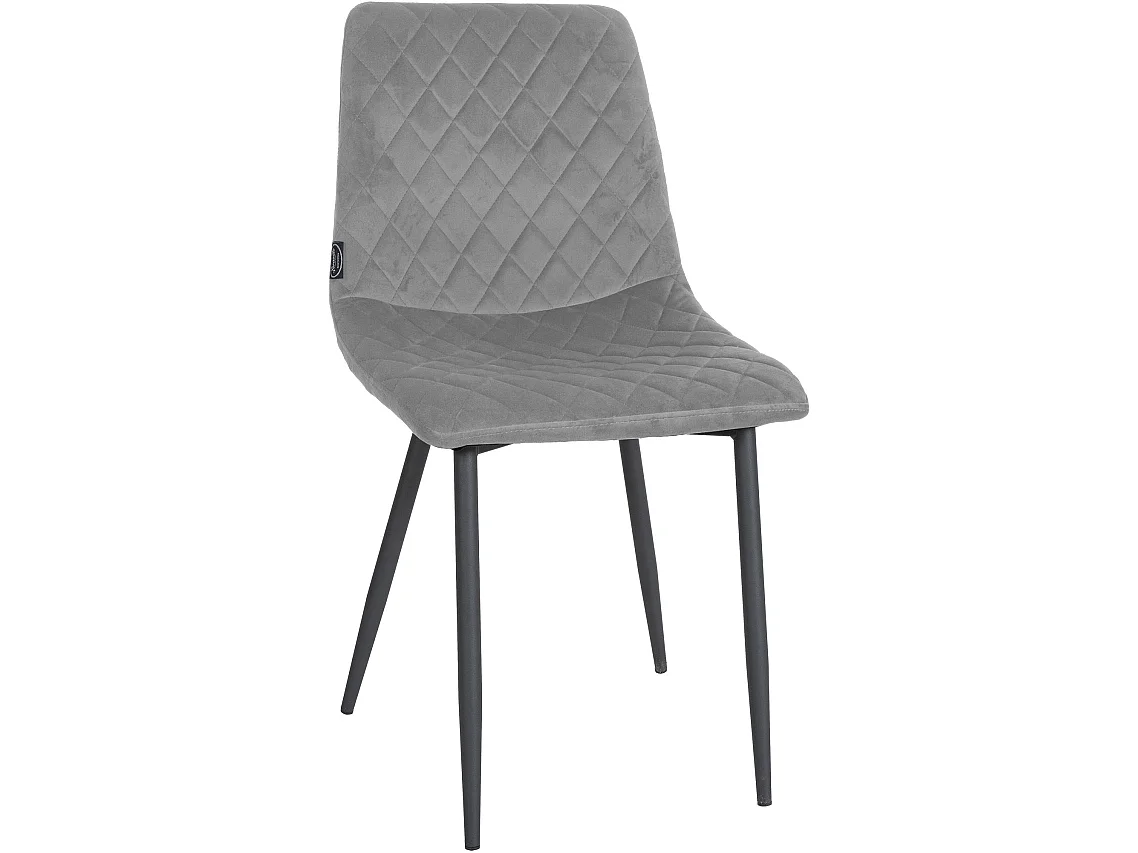 Eetkamerstoelen - Fluweel & natura (vierkant) - grijs - Telde