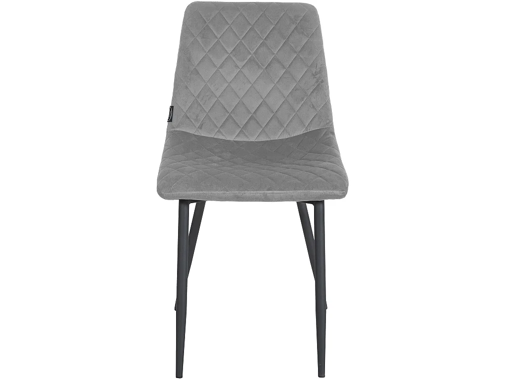 Eetkamerstoelen - Fluweel & natura (vierkant) - grijs - Telde