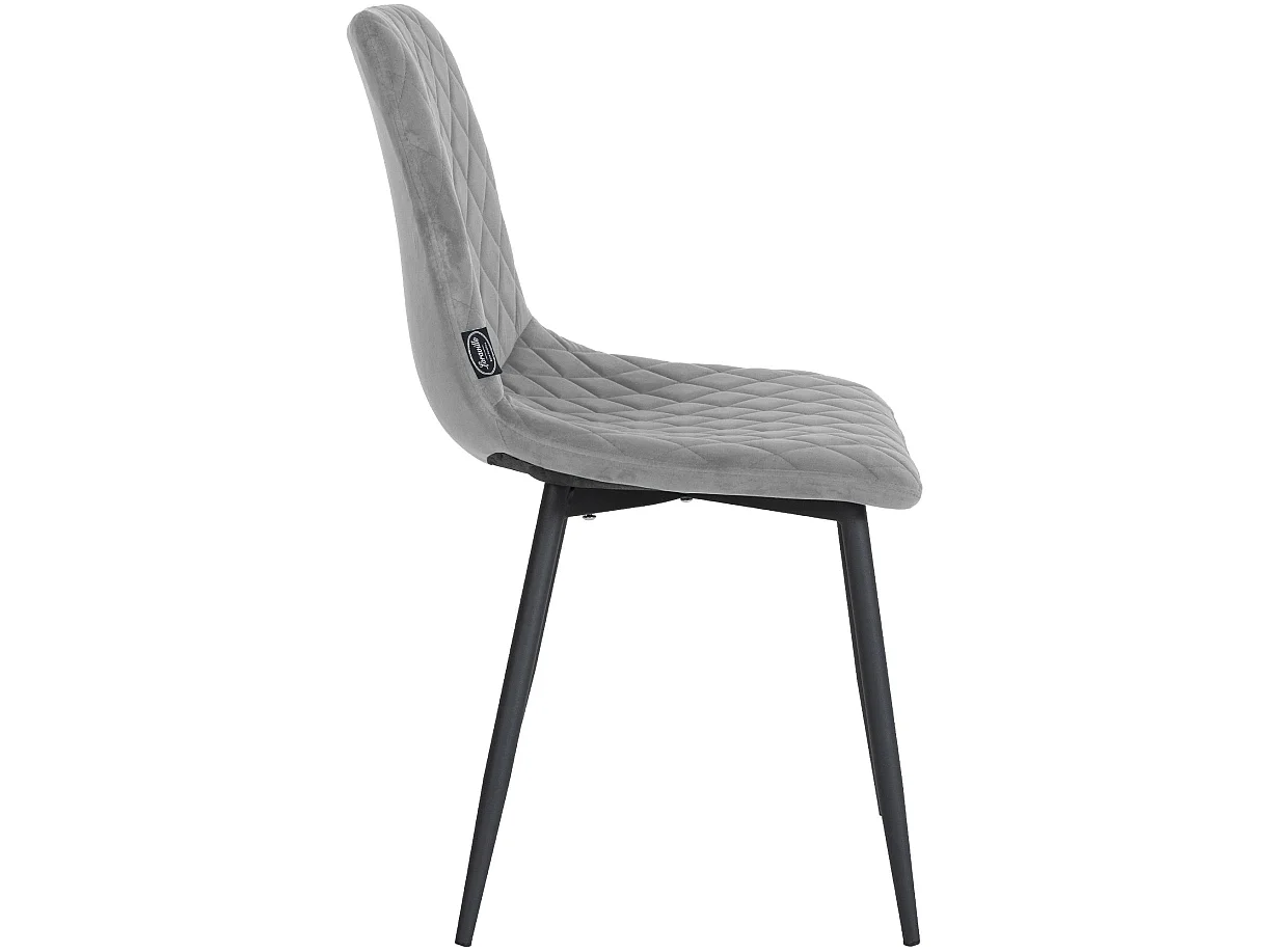 Eetkamerstoelen - Fluweel & natura (vierkant) - grijs - Telde