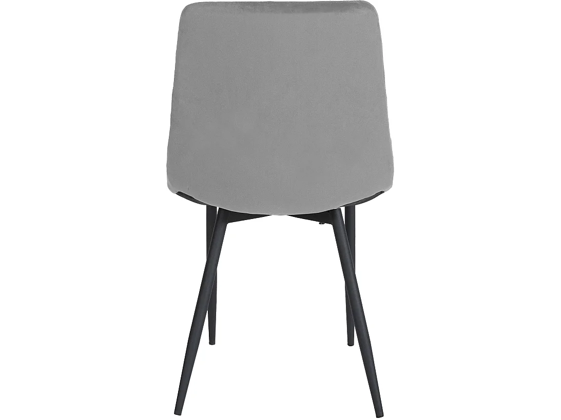 Eetkamerstoelen - Fluweel & natura (vierkant) - grijs - Telde