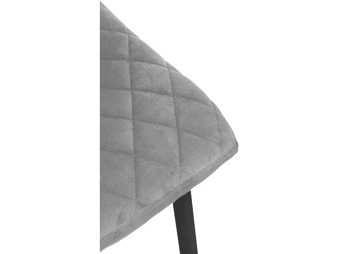 Eetkamerstoelen - Fluweel & natura (vierkant) - grijs - Telde