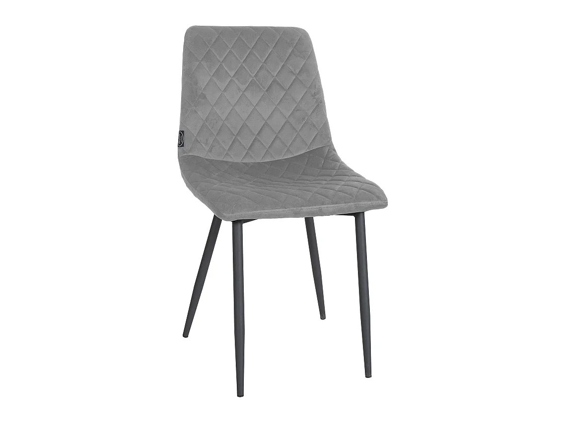 chaise salle à manger - Velours & Nature (carré) - Gris - Telde