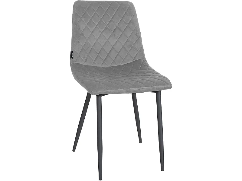 chaise salle à manger - Velours & Nature (carré) - Gris - Telde