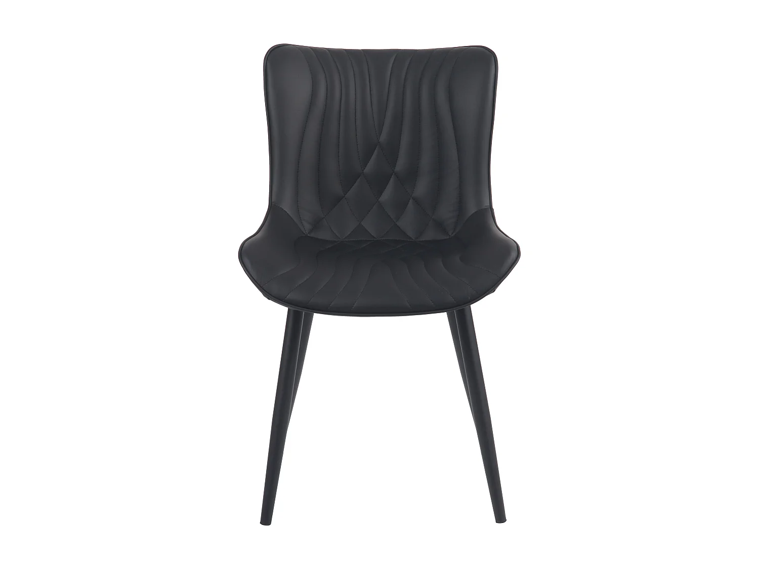 Lot de 2  chaise salle à manger - Similicuir - Noir - Brady