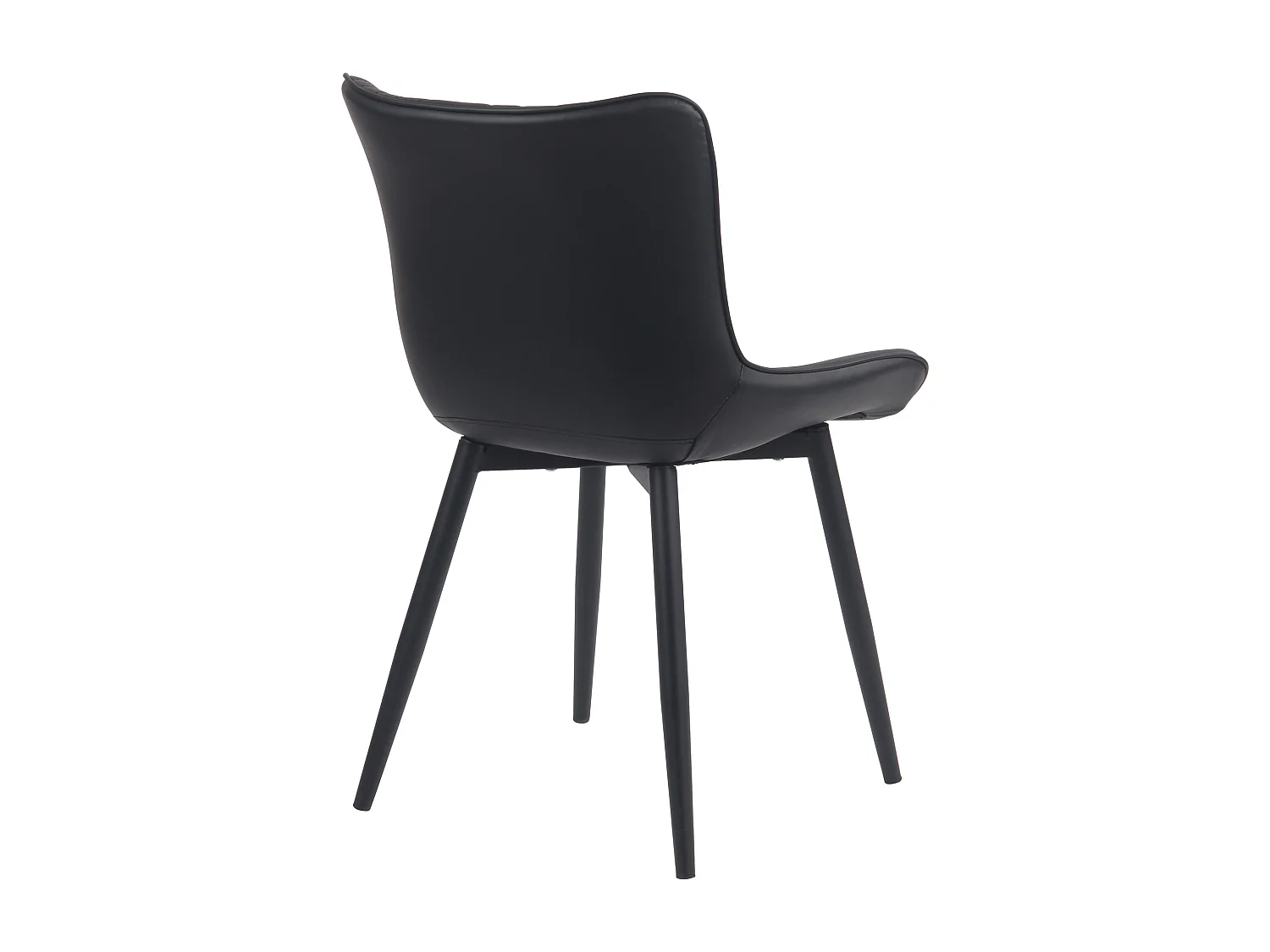 Lot de 2  chaise salle à manger - Similicuir - Noir - Brady