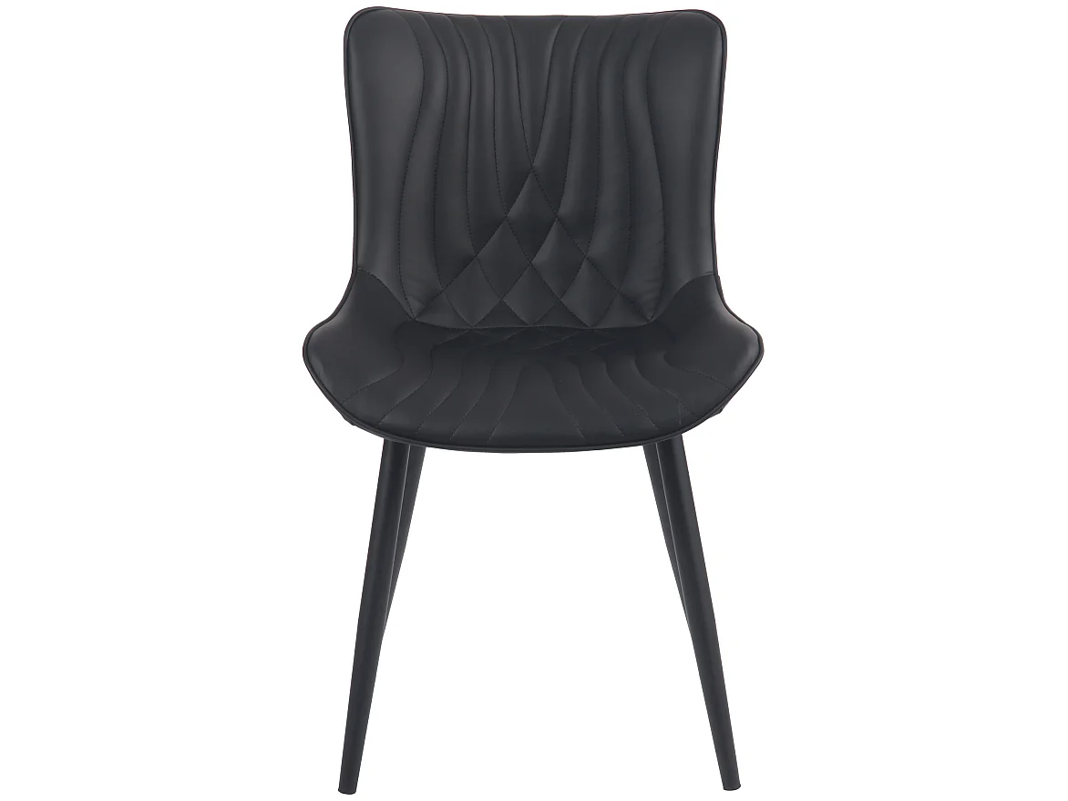Lot de 2  chaise salle à manger - Similicuir - Noir - Brady