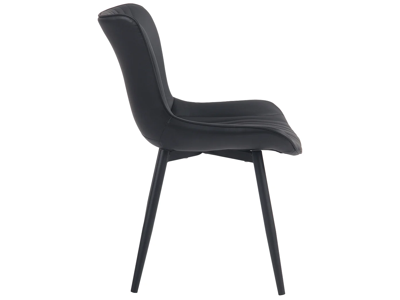 Lot de 2  chaise salle à manger - Similicuir - Noir - Brady