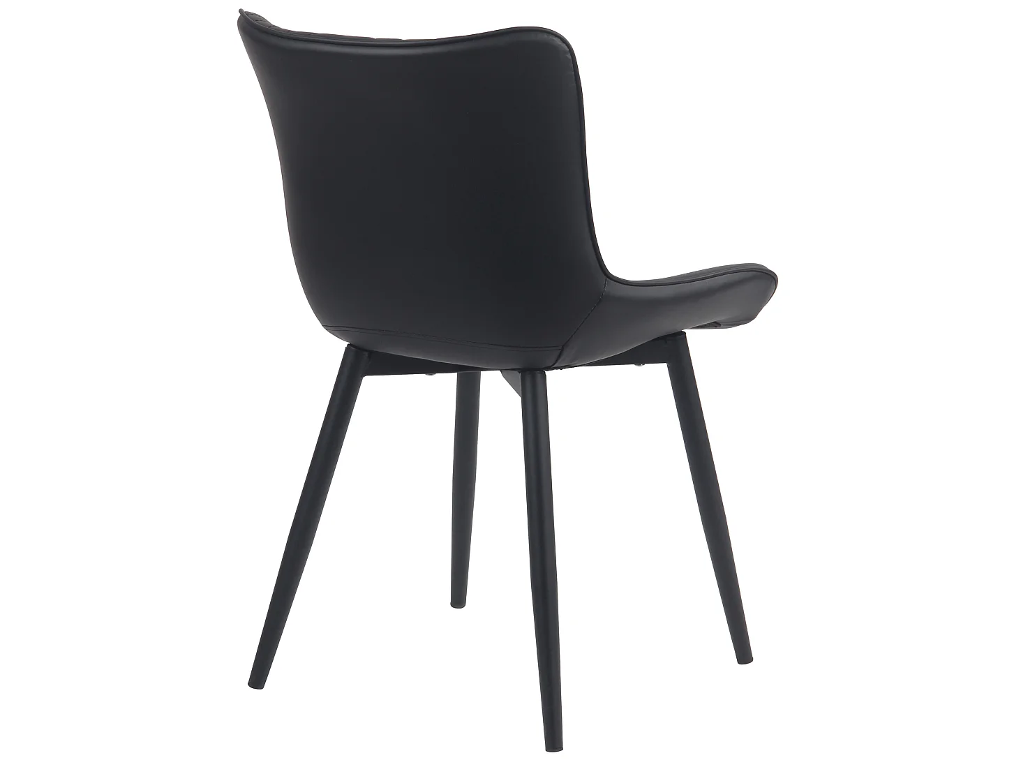 Lot de 2  chaise salle à manger - Similicuir - Noir - Brady