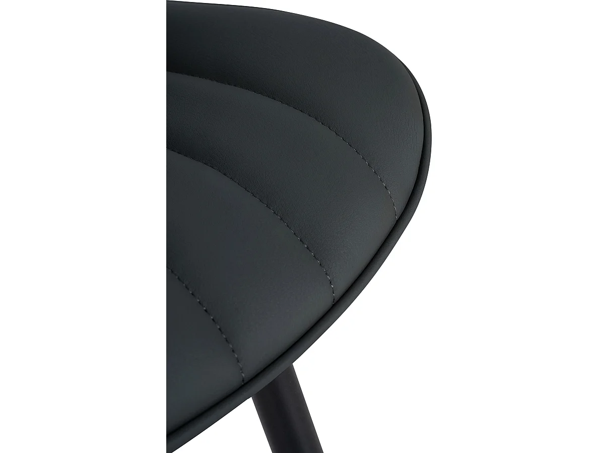 Lot de 2  chaise salle à manger - Similicuir - Noir - Brady