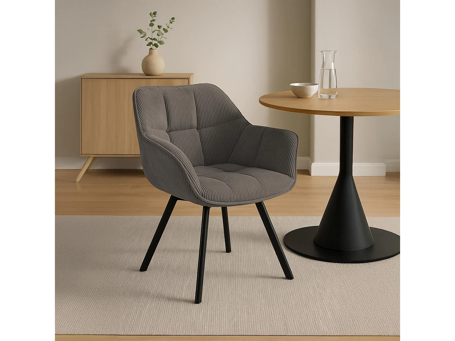 chaises avec accoudoirs - Cordon - Marron - Jordi