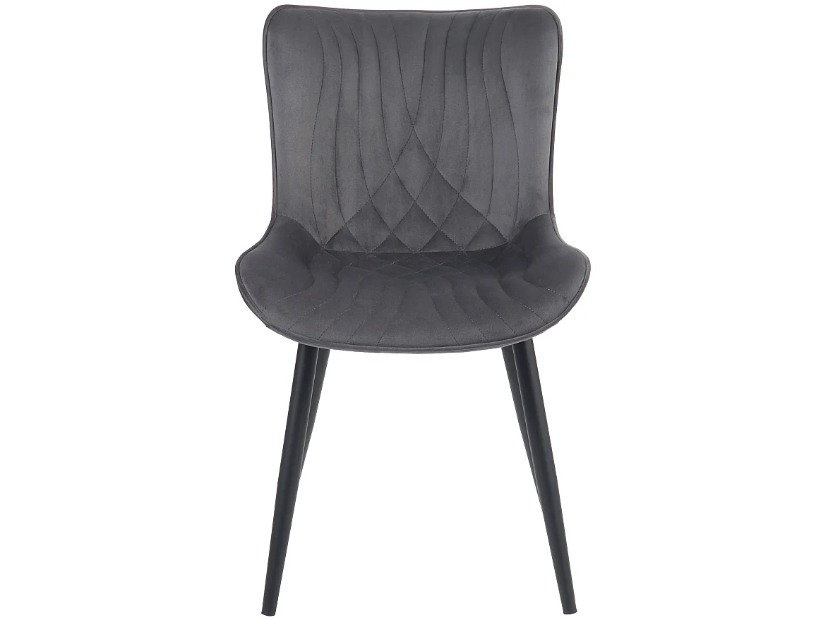 chaise salle à manger - Velours - Gris foncé - Brady