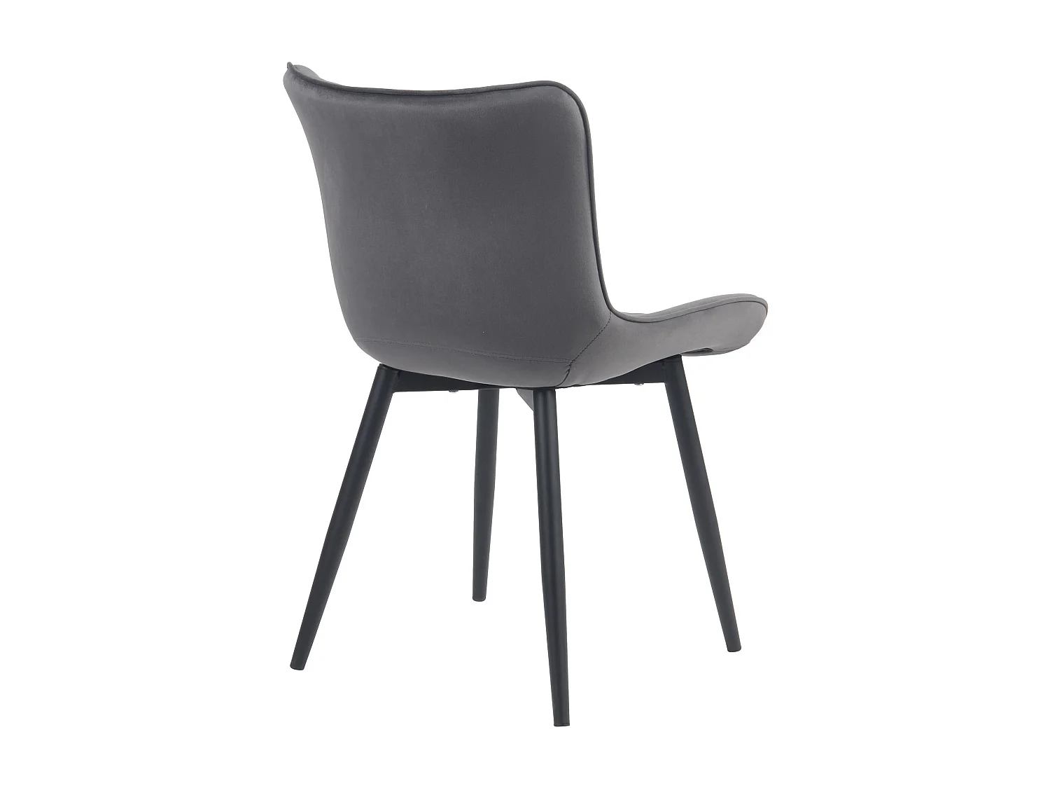 chaise salle à manger - Velours - Gris foncé - Brady