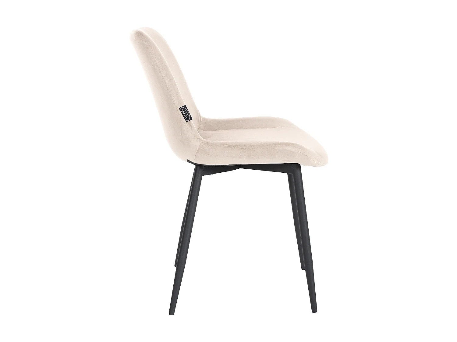 Eetkamerstoelen - Fluweel & zwart - creme - Victoria