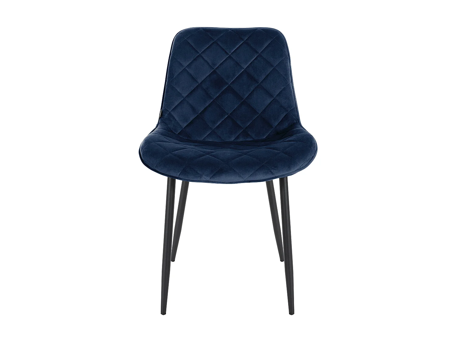 Lot de 4  chaise salle à manger - Velours & Blanc - Bleu - Springs