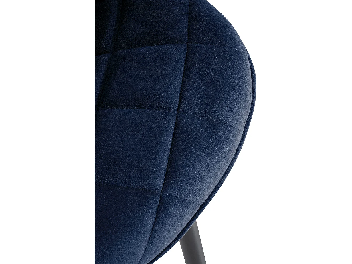 Lot de 4  chaise salle à manger - Velours & Blanc - Bleu - Springs