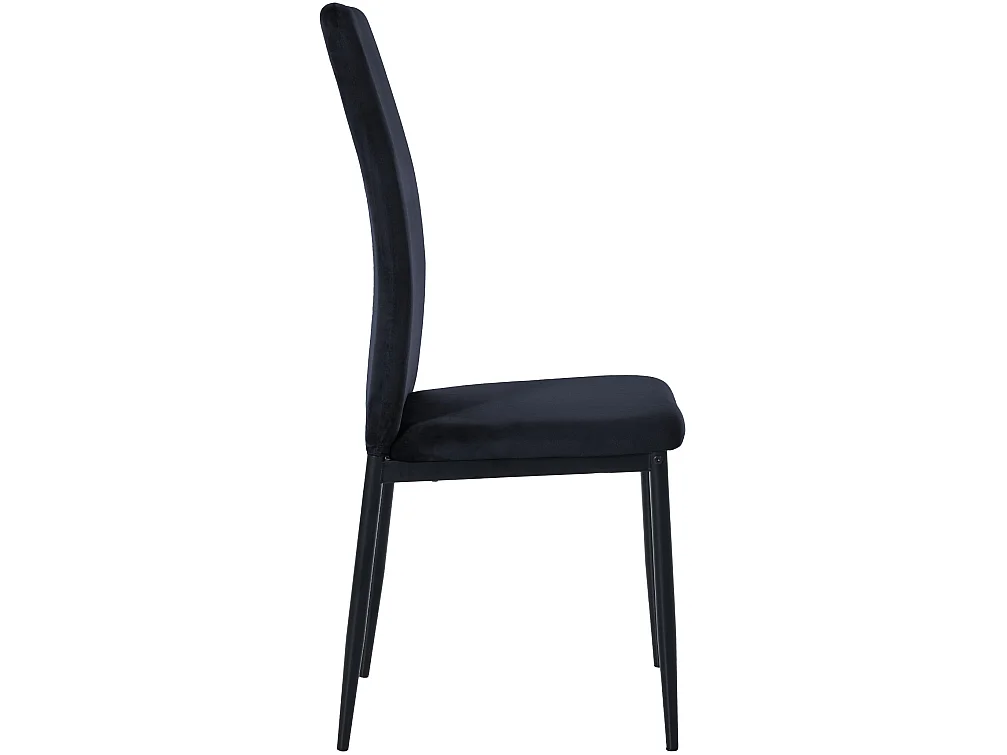 Lot de 4  chaise salle à manger - Velours & Métal - Noir - Savino