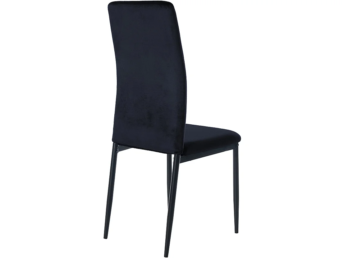 Lot de 4  chaise salle à manger - Velours & Métal - Noir - Savino