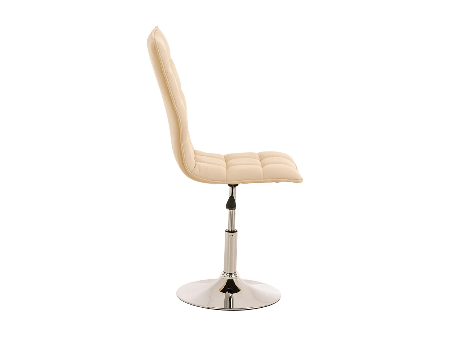 Lot de 2  chaise salle à manger - Similicuir & Chrome - Crème - Peking