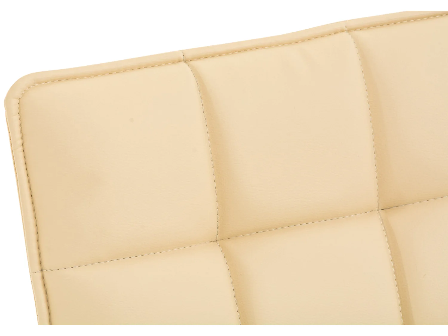 Lot de 2  chaise salle à manger - Similicuir & Chrome - Crème - Peking