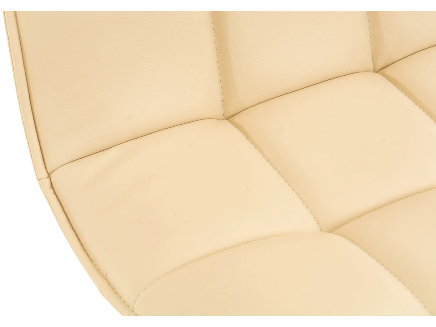 Lot de 2  chaise salle à manger - Similicuir & Chrome - Crème - Peking