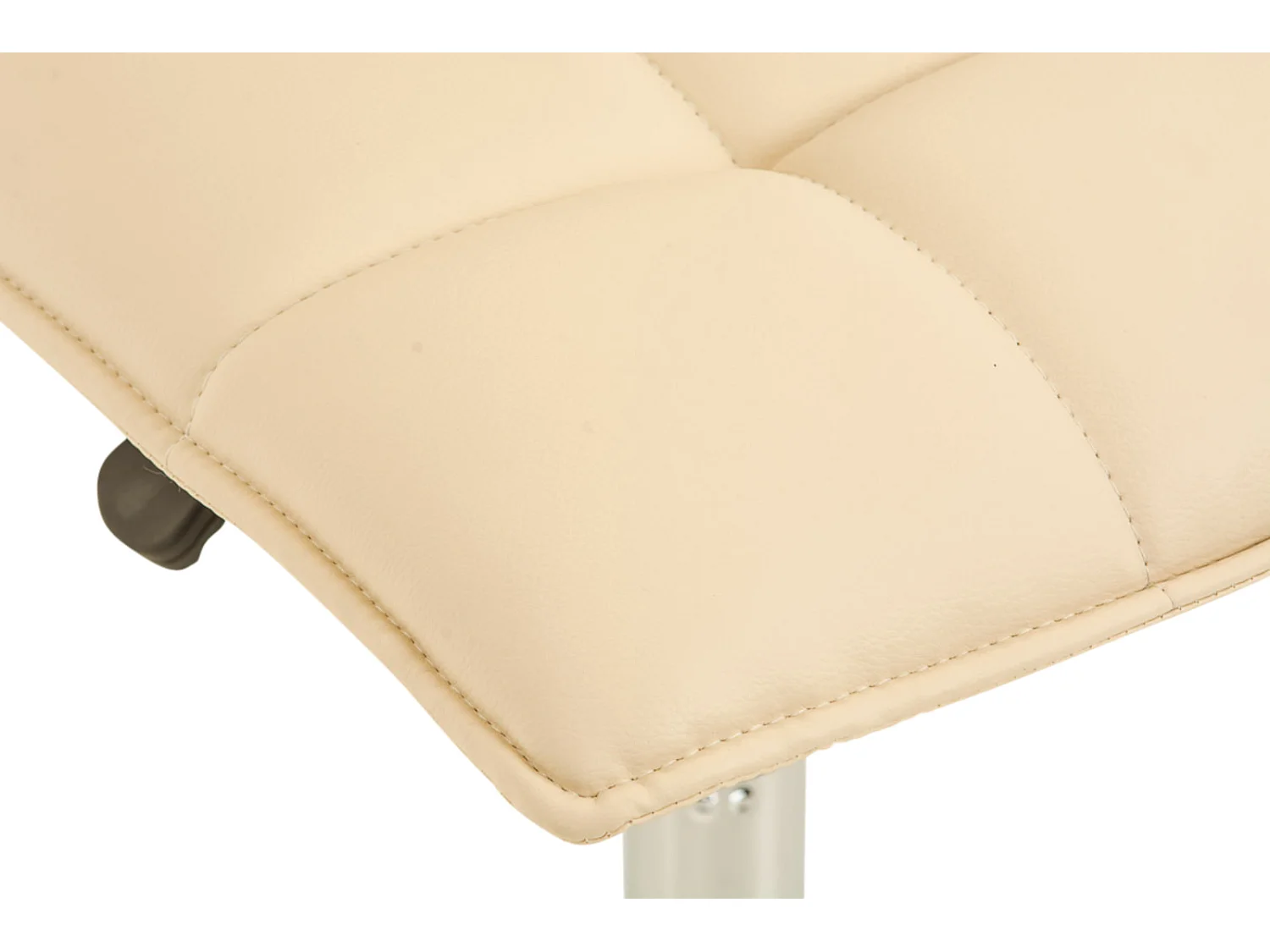 Lot de 2  chaise salle à manger - Similicuir & Chrome - Crème - Peking