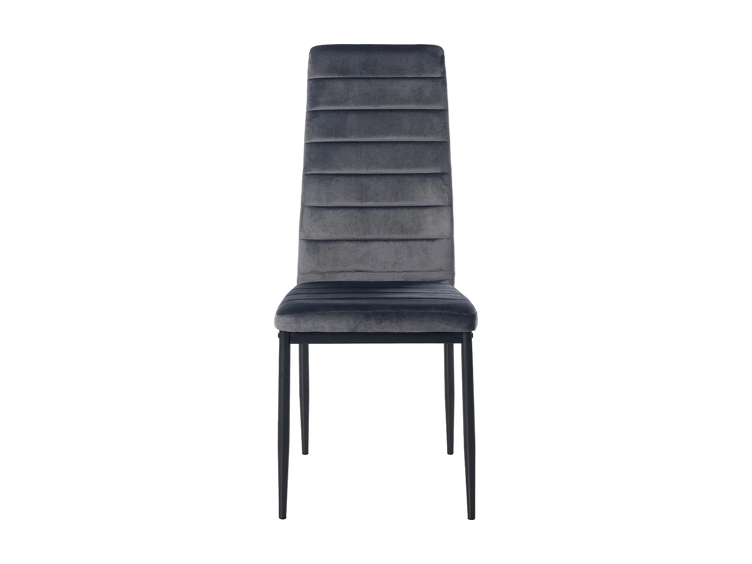 Lot de 4  chaise salle à manger - Velours - Gris - Mayfair