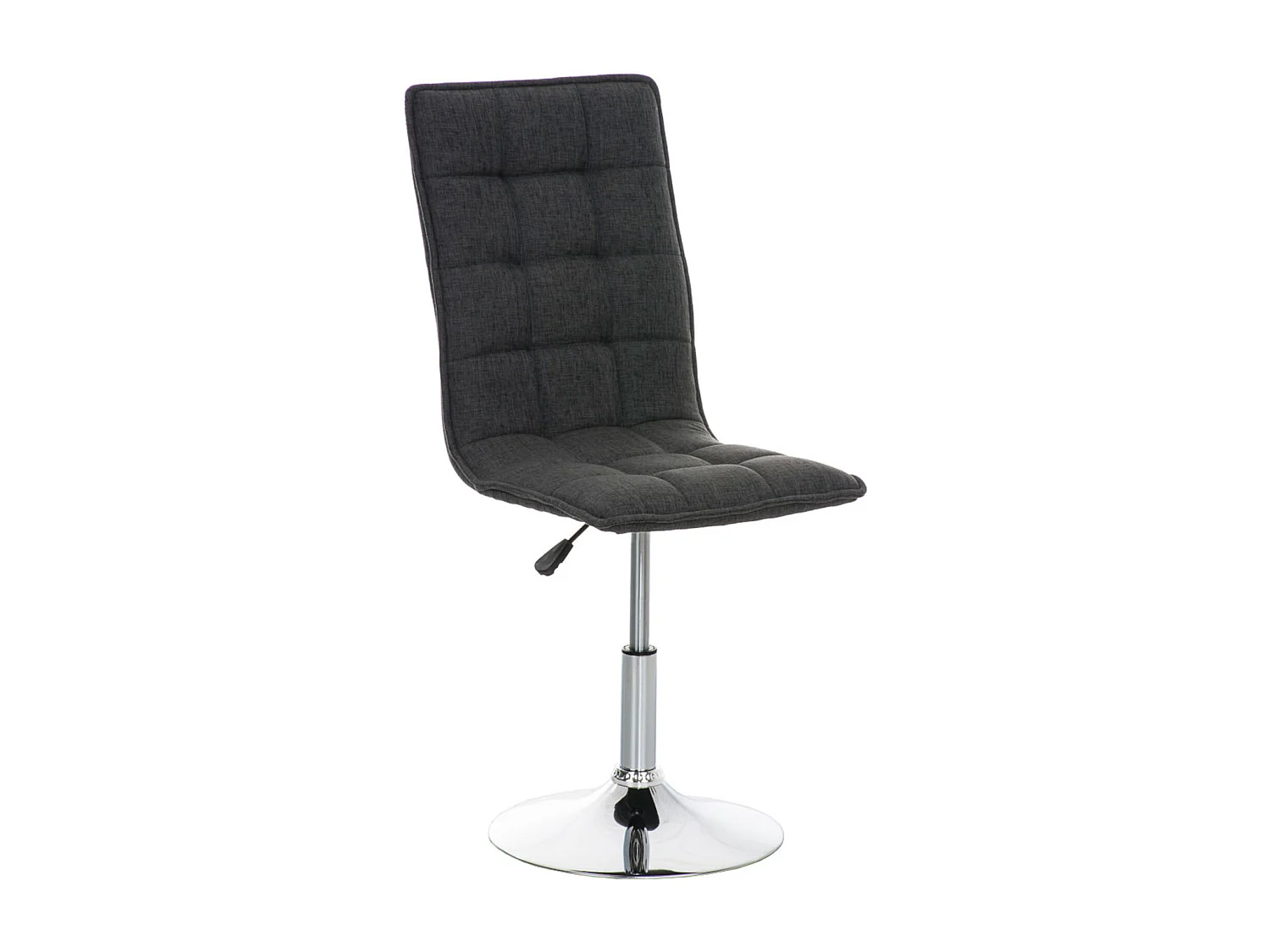 Lot de 2  chaise salle à manger - Tissu & Chrome - Gris foncé - Peking