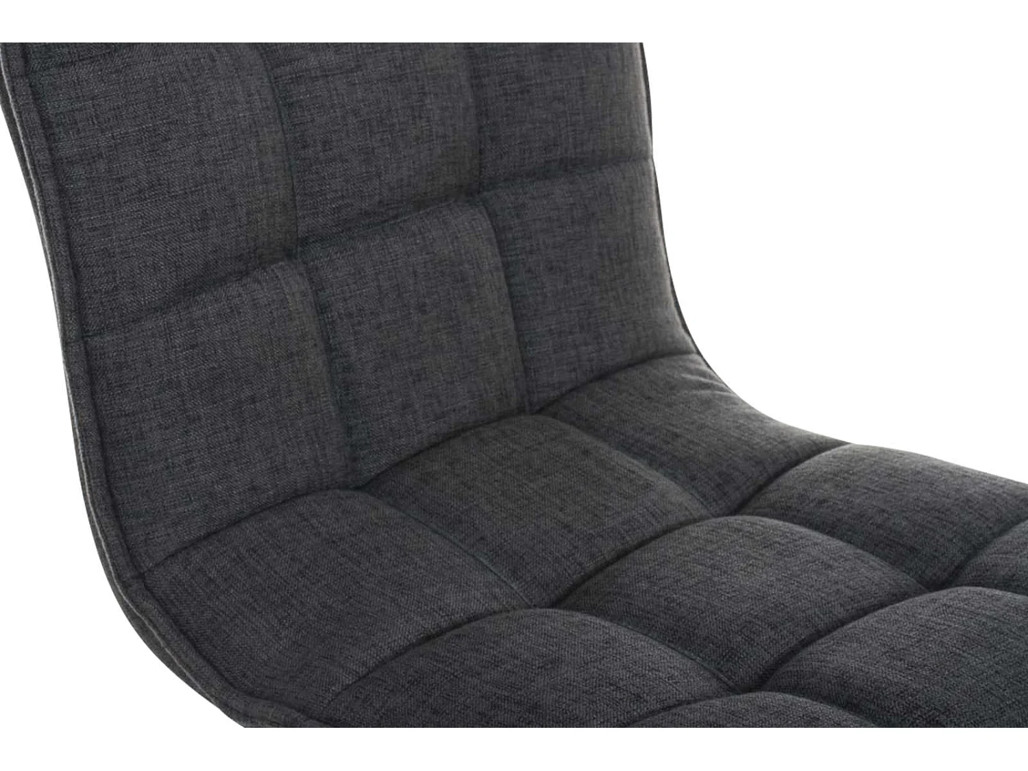 Lot de 2  chaise salle à manger - Tissu & Chrome - Gris foncé - Peking