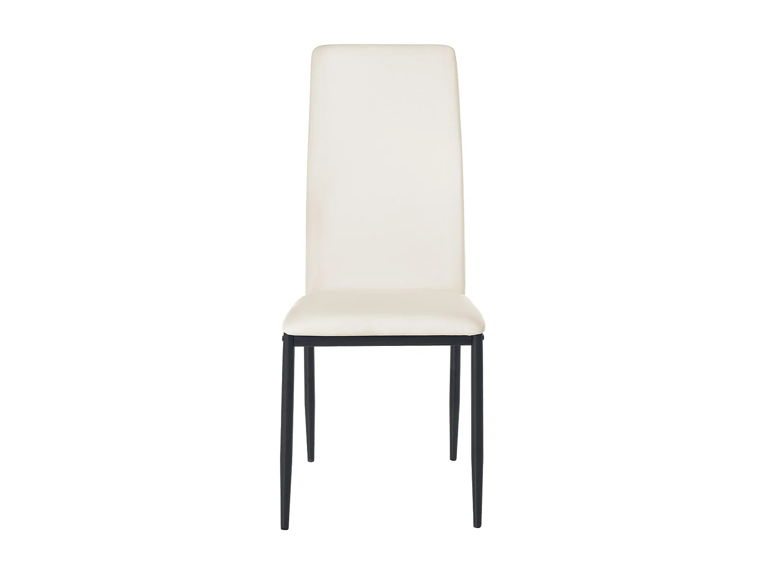 Lot de 4  chaise salle à manger - Similicuir - Crème - Savino