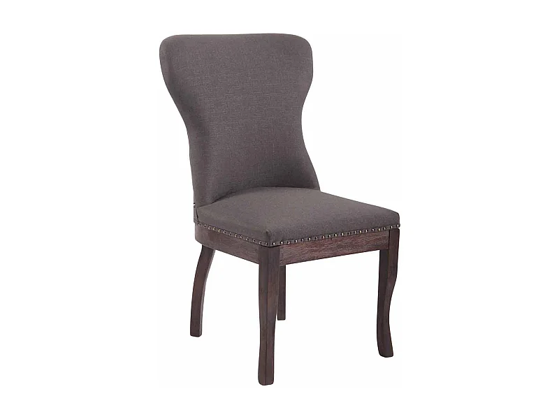 chaise salle à manger - Tissu & Noir - Gris foncé - Windsor