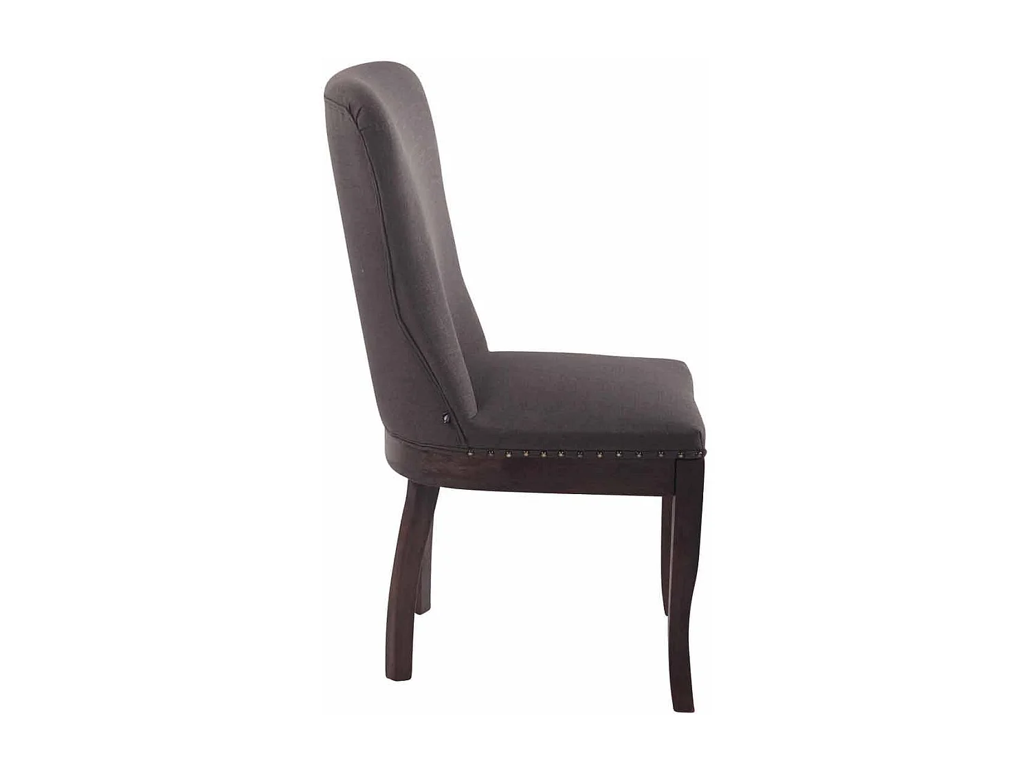 chaise salle à manger - Tissu & Noir - Gris foncé - Windsor