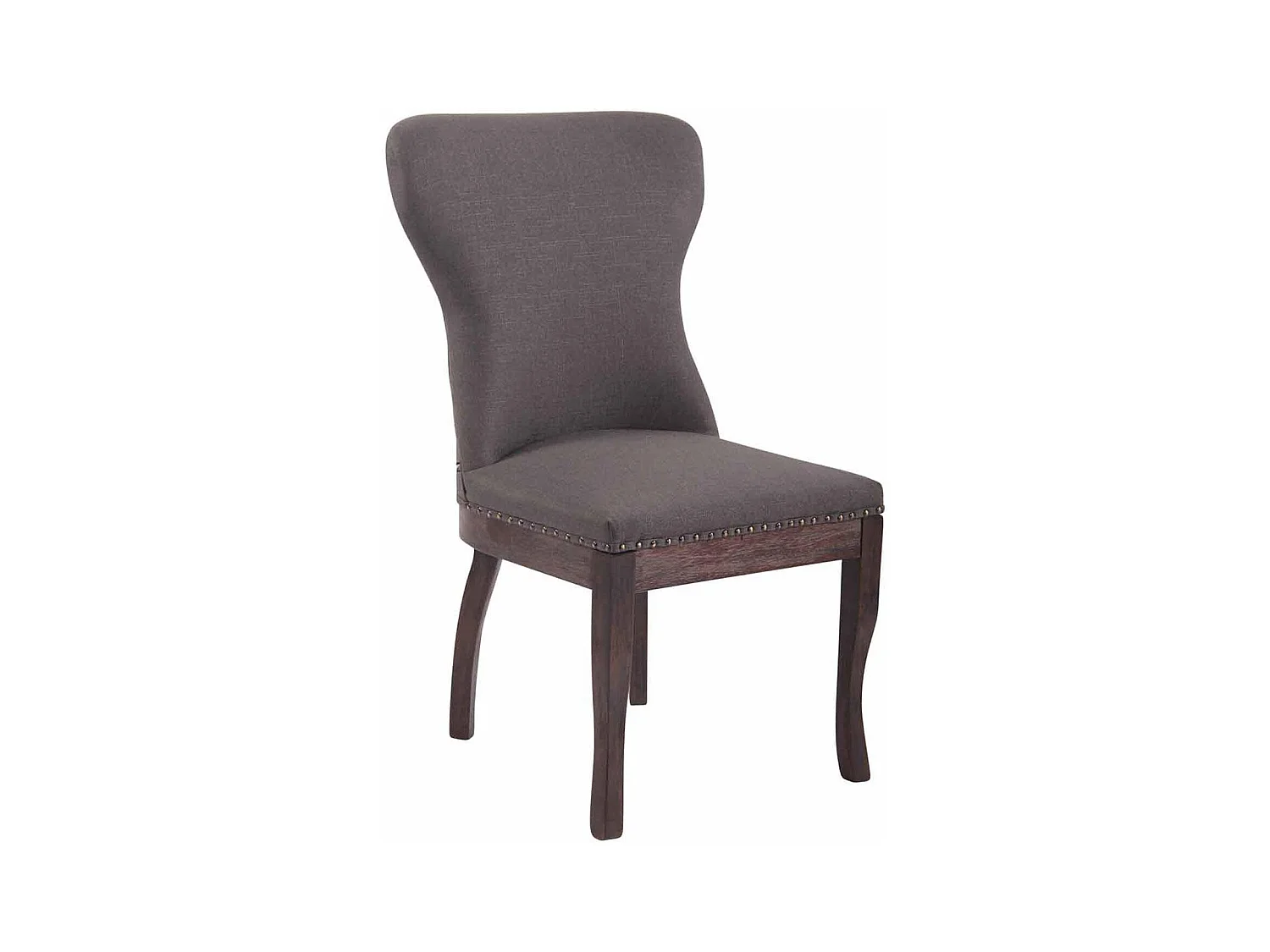 chaise salle à manger - Tissu & Noir - Gris foncé - Windsor