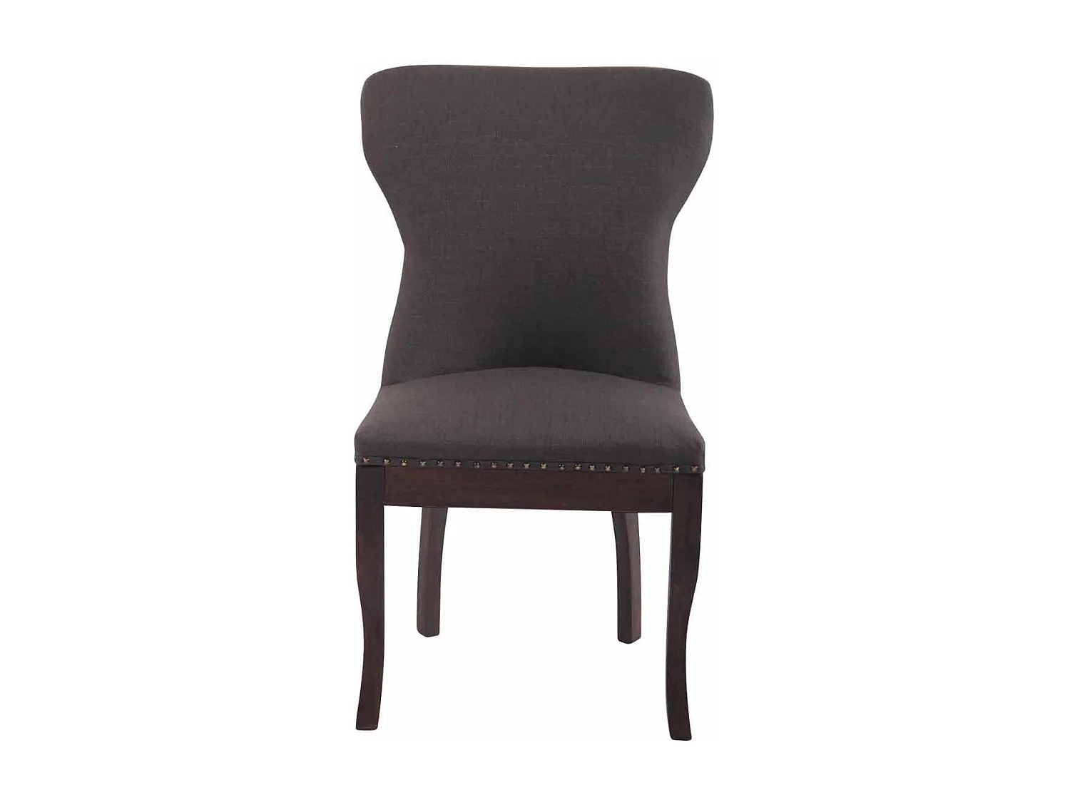 chaise salle à manger - Tissu & Noir - Gris foncé - Windsor