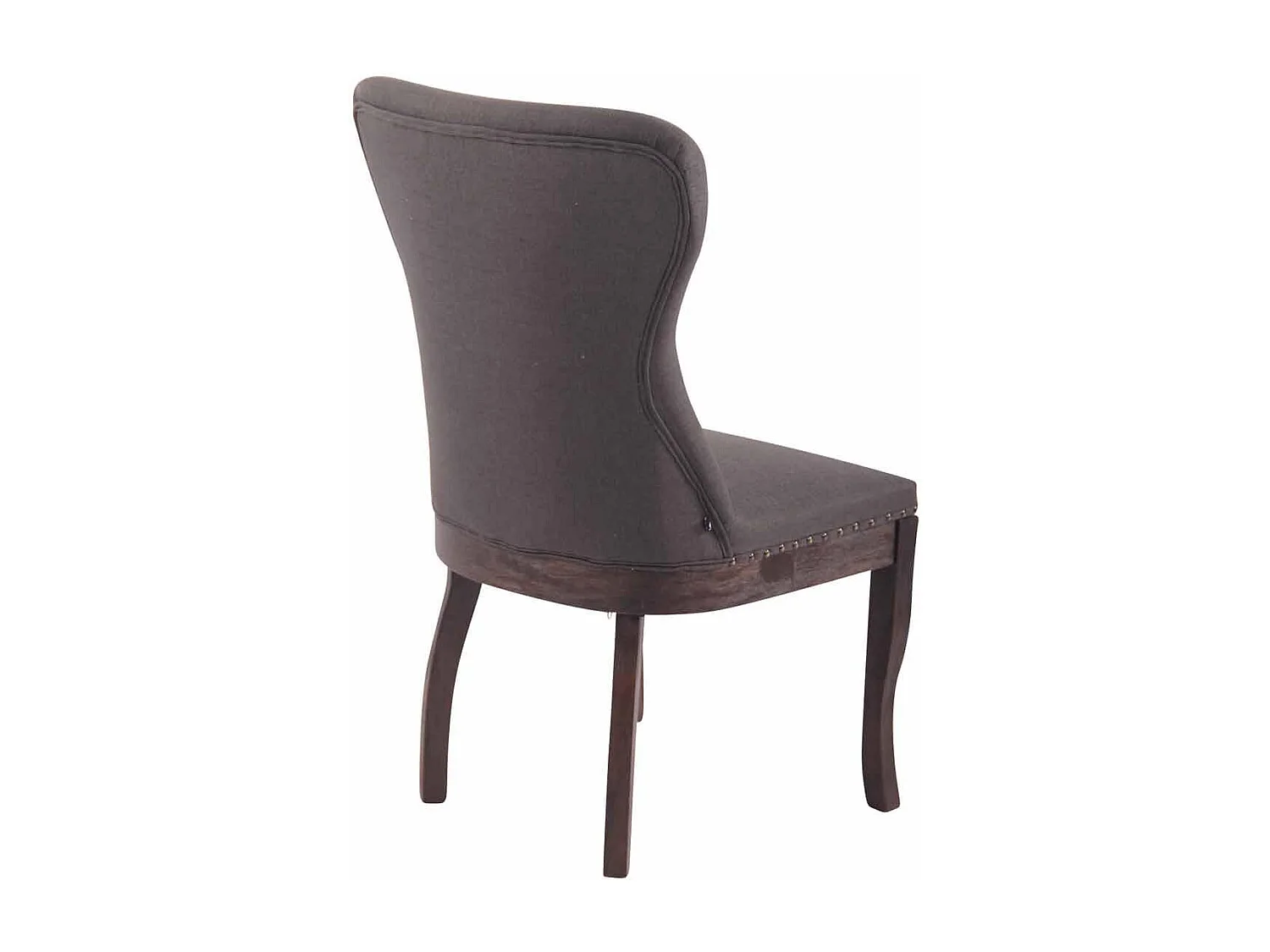 chaise salle à manger - Tissu & Noir - Gris foncé - Windsor