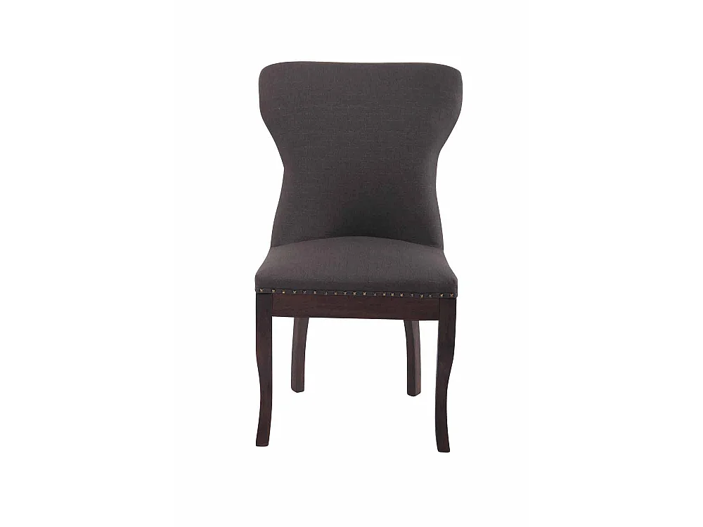 chaise salle à manger - Tissu & Noir - Gris foncé - Windsor