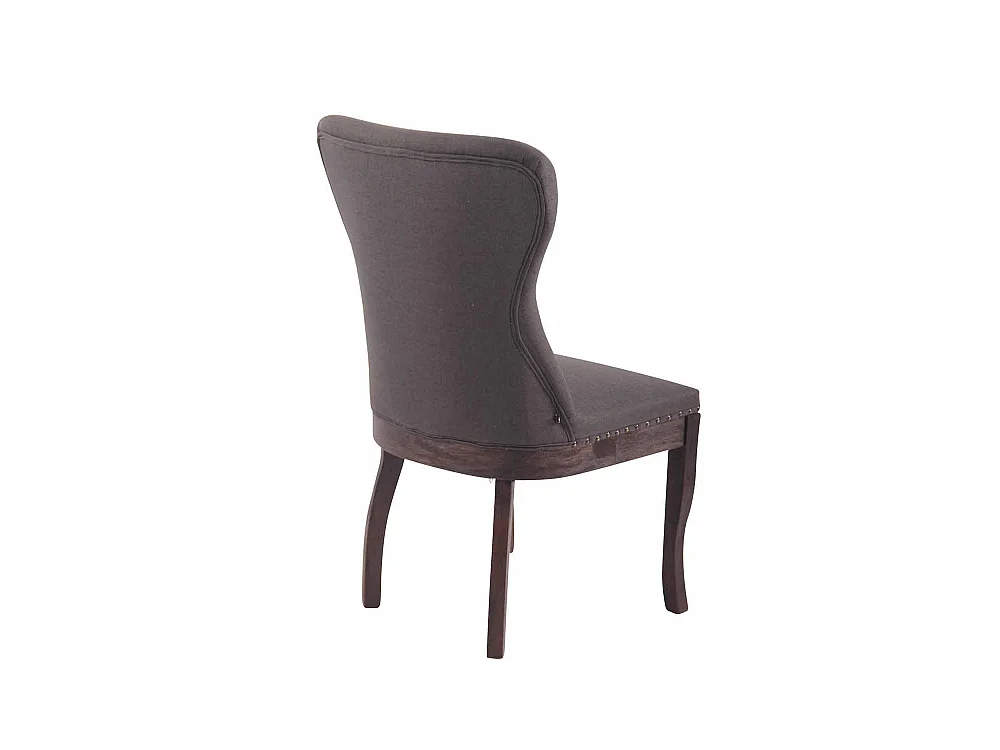 chaise salle à manger - Tissu & Noir - Gris foncé - Windsor