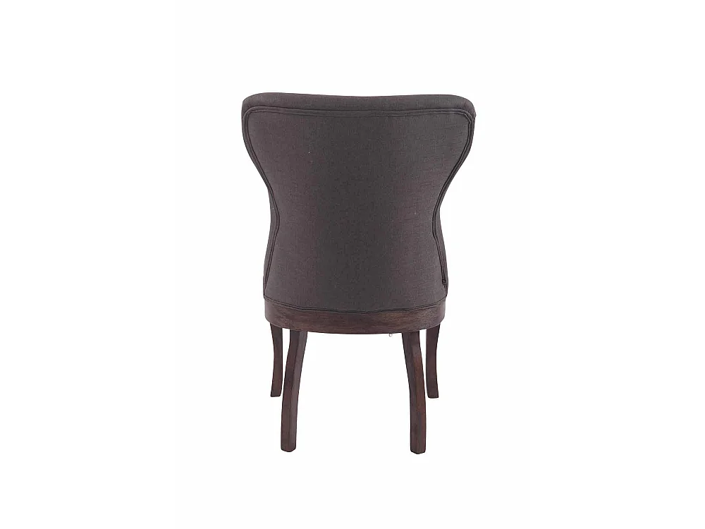 chaise salle à manger - Tissu & Noir - Gris foncé - Windsor