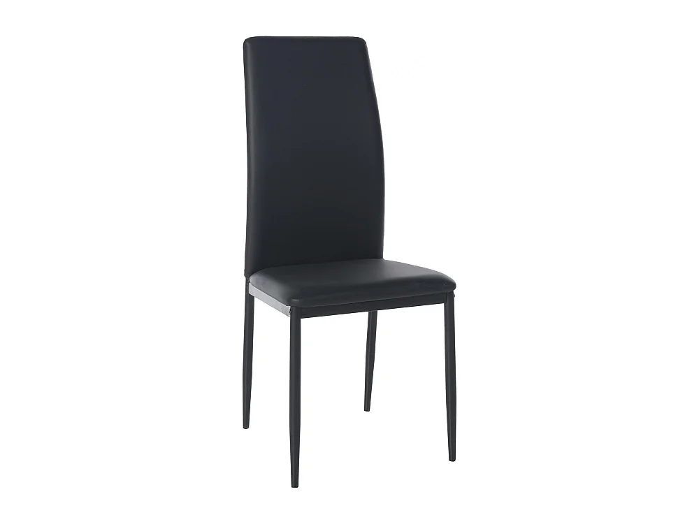 chaise salle à manger - Similicuir & Métal - Noir - Savino