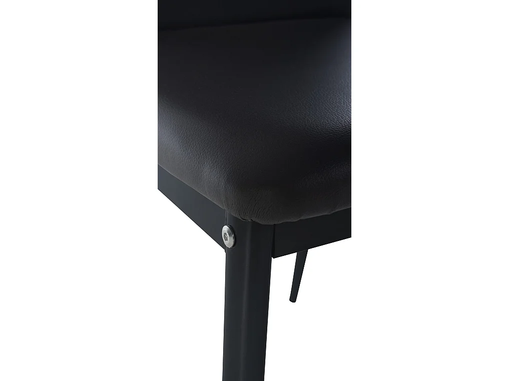 chaise salle à manger - Similicuir & Métal - Noir - Savino