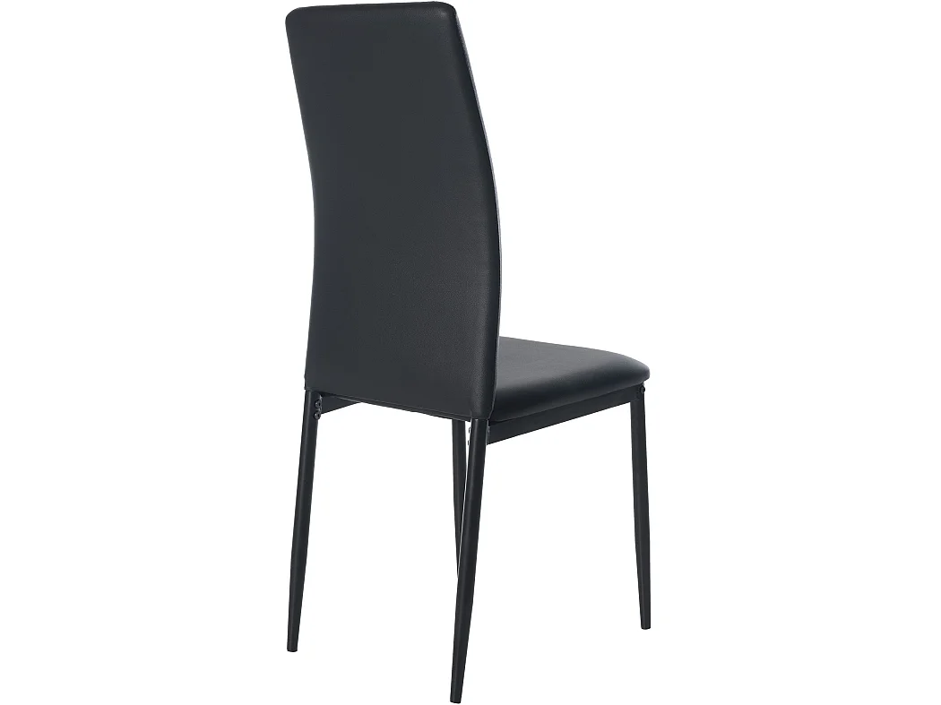 chaise salle à manger - Similicuir & Métal - Noir - Savino