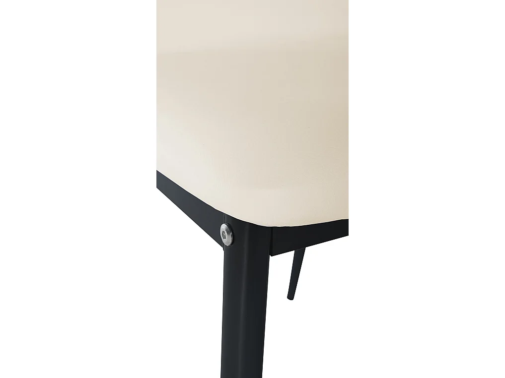 Lot de 6  chaise salle à manger - Similicuir - Crème - Savino